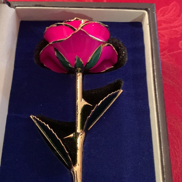 Chatoyer Fleur Forever Rose 24K gold piped pink rose - Picture 14 of 16